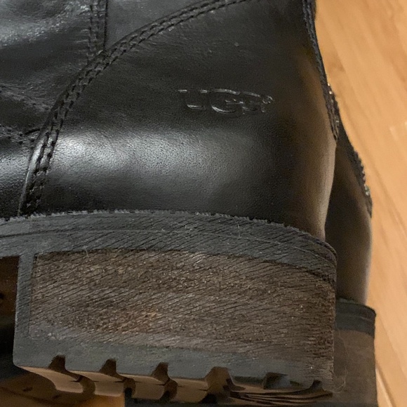 UGG Black Leather Knee-High Seldon Boots - Picture 10 of 10